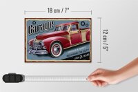 Holzschild Retro 18x12cm Auto Garage service parts open 24