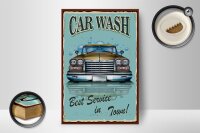 Holzschild Retro 12x18cm Car Wash best service in town