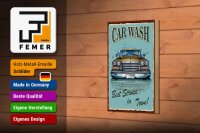 Holzschild Retro 12x18cm Car Wash best service in town
