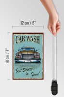 Holzschild Retro 12x18cm Car Wash best service in town