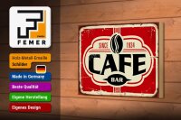 Holzschild Retro 18x12cm Cafe bar Kaffee since 1934