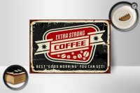 Holzschild Kaffee 18x12cm extra strong Coffee good morning