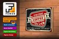 Holzschild Kaffee 18x12cm extra strong Coffee good morning