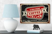 Holzschild Kaffee 18x12cm extra strong Coffee good morning