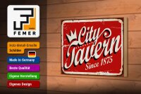 Holzschild Retro 18x12cm City Tavern since 1875 Alkohol
