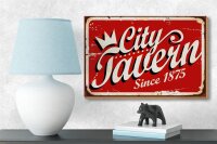 Holzschild Retro 18x12cm City Tavern since 1875 Alkohol
