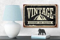 Holzschild Retro 18x12cm Vintage Restaurant Essen