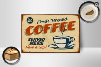 Holzschild Kaffee 18x12cm Retro fresh brewed Coffee