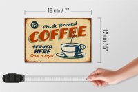 Holzschild Kaffee 18x12cm Retro fresh brewed Coffee