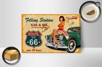 Holzschild Pinup 18x12cm Retro Gas Oil open 24 hours