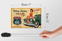 Holzschild Pinup 18x12cm Retro Gas Oil open 24 hours