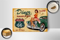 Holzschild Pinup 18x12cm Retro diner burgers beer