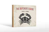 Holzschild Krabben 18x12cm cuts of crab Fisch