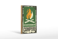 Holzschild Camping 12x18cm campfire life is better