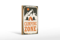 Holzschild Camping 12x18cm Camping Zone Outdoor