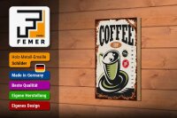 Holzschild Retro 12x18cm Kaffee Coffee Shop premium