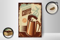 Holzschild Retro 12x18cm Kaffee fresh brewed Coffee