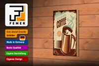 Holzschild Retro 12x18cm Kaffee fresh brewed Coffee