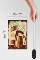 Holzschild Retro 12x18cm Kaffee fresh brewed Coffee