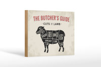 Holzschild Lamm 18x12cm Lamb cuts Metzgerei Fleisch