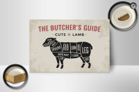 Holzschild Lamm 18x12cm Lamb cuts Metzgerei Fleisch