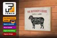 Holzschild Lamm 18x12cm Lamb cuts Metzgerei Fleisch