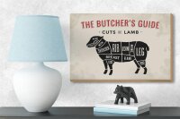 Holzschild Lamm 18x12cm Lamb cuts Metzgerei Fleisch