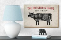 Holzschild Kuh 18x12cm Beef cuts Fleisch Metzgerei