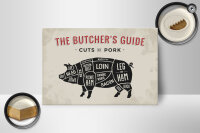 Holzschild Schwein 18x12cm Pork cuts Metzgerei Fleisch
