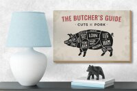 Holzschild Schwein 18x12cm Pork cuts Metzgerei Fleisch