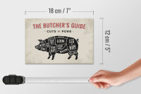 Holzschild Schwein 18x12cm Pork cuts Metzgerei Fleisch
