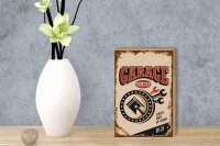Holzschild Retro 12x18cm Garage auto repair service 00-24