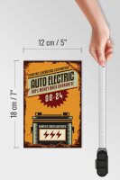 Holzschild Retro 12x18cm Auto Electric 00-24 service parts