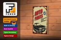 Holzschild Retro 12x18cm Auto Parts 00-24 Service