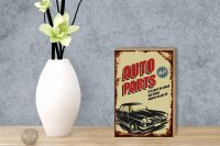 Holzschild Retro 12x18cm Auto Parts 00-24 Service