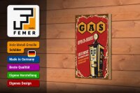 Holzschild Retro 12x18cm Gas open 24 next service