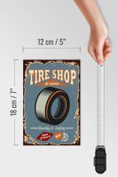 Holzschild Retro 12x18cm Tire Shop Service open 24