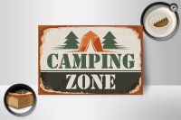 Holzschild Camping 18x12cm Camping Zone