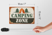 Holzschild Camping 18x12cm Camping Zone