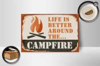 Holzschild Camping 18x12cm Campfire life is better Outdoor