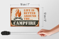 Holzschild Camping 18x12cm Campfire life is better Outdoor