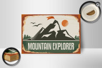 Holzschild Retro 18x12cm Mountain Explorer