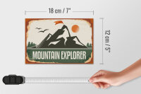 Holzschild Retro 18x12cm Mountain Explorer