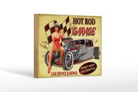 Holzschild Pinup 18x12cm Retro Hot Rod Garage Service