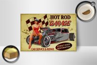 Holzschild Pinup 18x12cm Retro Hot Rod Garage Service