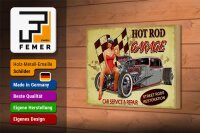 Holzschild Pinup 18x12cm Retro Hot Rod Garage Service