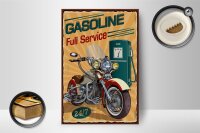 Holzschild Retro 12x18cm Gasoline full service 24/7