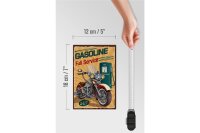 Holzschild Retro 12x18cm Gasoline full service 24/7