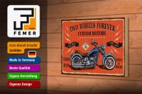 Holzschild Retro 18x12cm Retro Motorrad custom motors