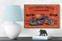 Holzschild Retro 18x12cm Retro Motorrad custom motors